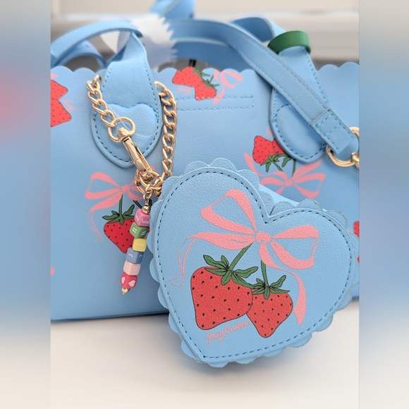 NWT Juicy Couture Sweet Strawberry Tote/Crossbody Bag w/Fun Detachable Pieces - Picture 6 of 16
